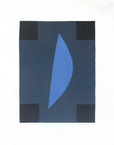 Blue Moon On Grey, Original Print